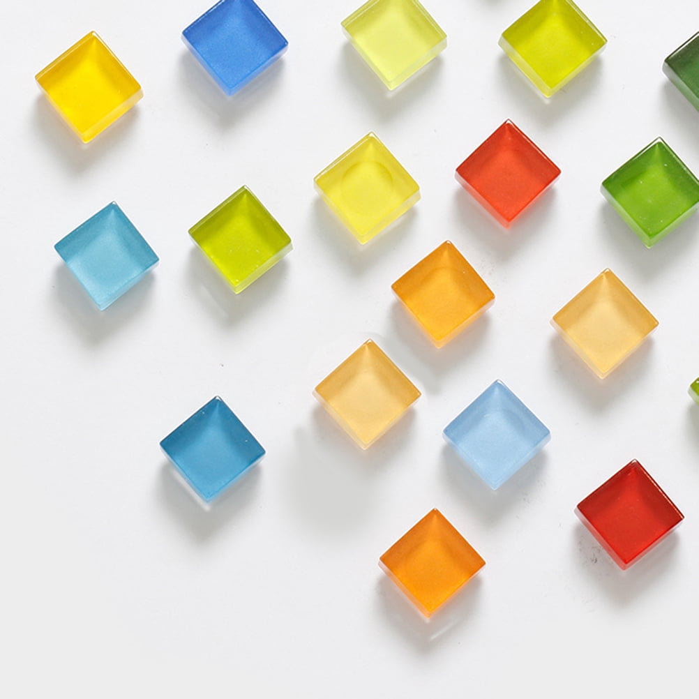 Worgeous 10mm Colorful Mosaic Tiles Glass Mosaic Supplies for DIY Arts & Crafts Jewelry Making 600g