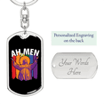 thumbnail image 2 of Ah Men Stainless Steel or 18k Gold Premium Swivel Dog Tag Keychain, 2 of 8