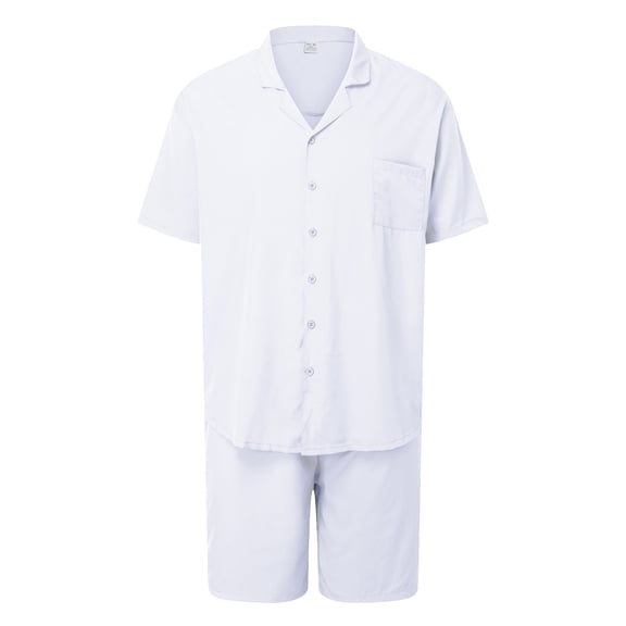 JIKNTTR Men's Track Suits 2 Piece Mens Short Sleeve Shorts Two Piece Set Solid Color Button Down C Ollar Shirt Plus Size Casual Beachwear Summer Beach Outfits