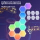 thumbnail image 5 of Paneles de luz LED RGB hexagonales para pared | Control inteligente mediante app y sincronización de música | Iluminación ambiental para juegos DIY para decorar el dormitorio y la sala de juegos, 5 of 7