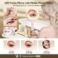thumbnail image 2 of MOMOKUBA Makeup Mirror with Lights, Double Sided Magnifying Mirror with Light 20X, Height Adjustable Light Up Mirror, Rechargeable 3 Color Lights, 360° Rotation Detachable Comes with Tweezer (Pink), 2 of 8