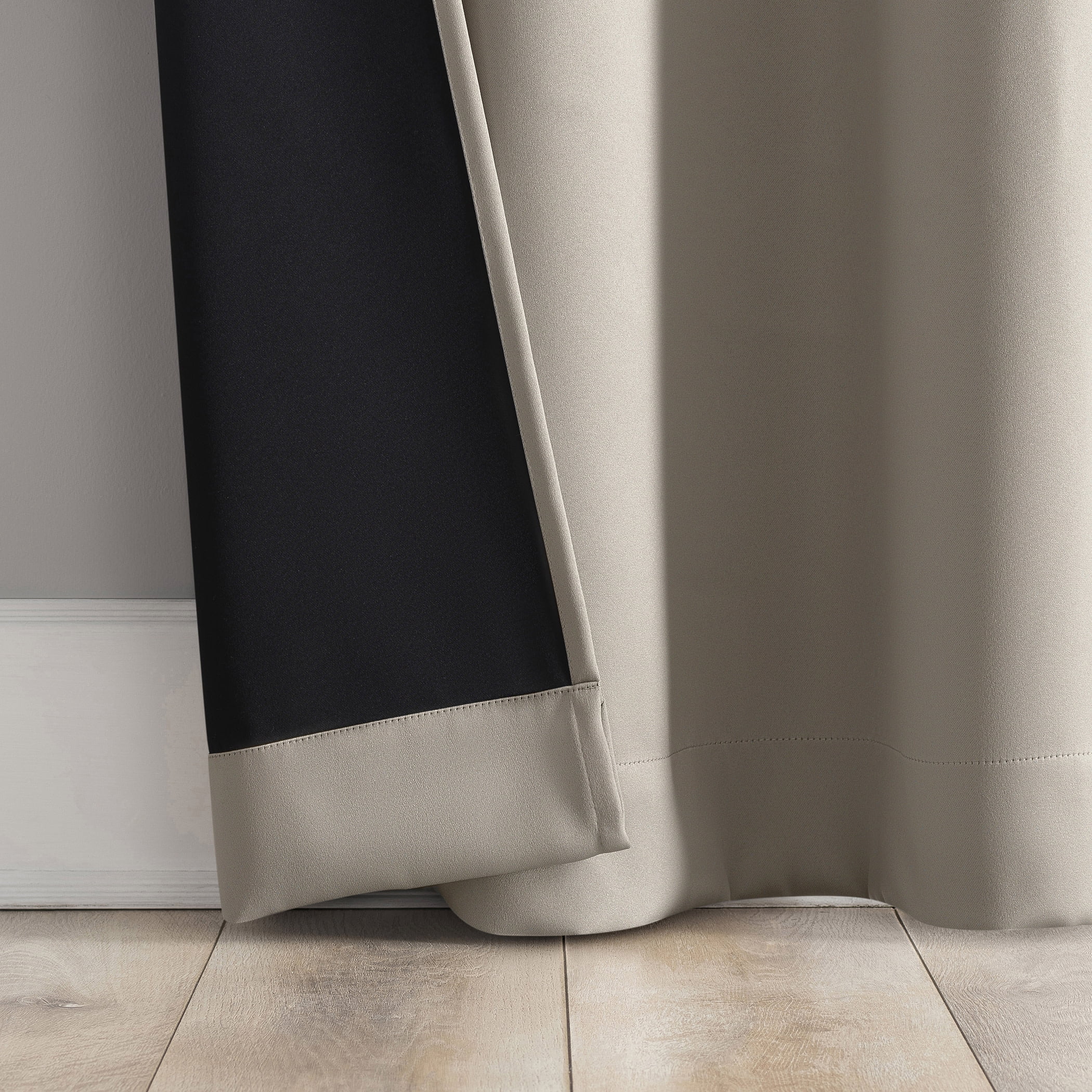 Sun Zero Graham 2-pack Magnetic Closure 100% Blackout Grommet Curtain Panel Pair, 40"W x 84"L, Stone