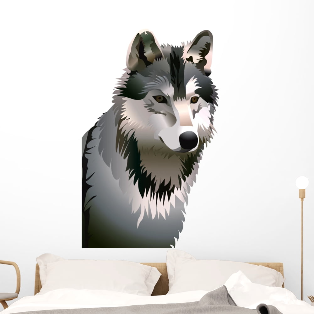 Wolf Wall Decal by Wallmonkeys Peel and Stick Graphic (48 in H x 30 in