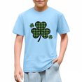 thumbnail image 6 of Posijego Kids St Patrick's Day Shirts Toddler Boys Girls Cotton Short Sleeve Clover Graphic T-Shirts Summer Tops, 6 of 9