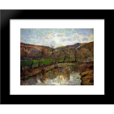 Upstream Framed - Upstream of Pont-Aven 20x24 Framed Art Print by Paul Gauguin