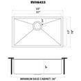 thumbnail image 2 of Ruvati USA RVH6433BL 33 in. Undermount Stainless Steel 16 Gauge Single Bowl Kitchen Sink, Gunmetal Black, 2 of 7