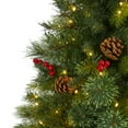 thumbnail image 3 of HomeStock 6ft Rustic Spruce Artificial Christmas Tree with 350 Clear Lights, Pine Cones, and Red Berries for Festive Celebrations, 3 of 7