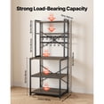thumbnail image 3 of KFFKFF Kitchen Bakers Rack, 23.6 inch Width Bakers Rack, Kitchen Stand with X-Shaped Support Bar, 12 S-Shaped Hooks, Double-Layer Top Shelf, Coffee Bar Stand, 3 of 9