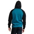 thumbnail image 3 of G-Style USA Men's Heavyweight Contrast Raglan Sleeve Fleece Pullover Hoodie Sweatshirt MH13112 - Cyan Caviar/Black - X-Large, 3 of 6