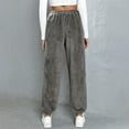 thumbnail image 4 of fartey Women's Thick Sherpa Lined Sweatpants Slim Cozy Elastic Waist Fleece Warm Pants Lounge Solid Color Drawstring Yoga Workout Cinch Bottom Pant With Pockets, S-5XL, 4 of 6