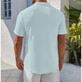 thumbnail image 3 of YATELLE Men's Henley Shirt Short Sleeve Stand Collar Summer Casual Beach Hippie T-Shirts, 3 of 6