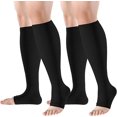thumbnail image 1 of 2 Paires de Chaussettes de Compression Sans Orteils pour Femmes et Hommes 20-30mmHg Soutien Circulation Récupération Chaussettes Ouvertes, 1 of 5