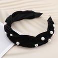 thumbnail image 6 of Unique Bargains 1 Pc Fashion Weave Faux Pearls Headbands for Women Black, 6 of 6