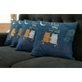 thumbnail image 2 of Ambesonne I Love You Throw Pillow Cover 4 Pack, Love Cats on Roof, 18", Petrol Blue Ivory, 2 of 6