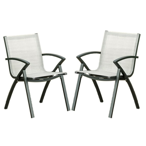 Modern Aluminum Outdoor Dining Chairs - Quick-Dry Textilene Fabric, Ergonomic Design for Patio, Poolside, Restaurants - All-Weather Rust