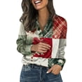 thumbnail image 3 of Womens Tops Casual Printed Satin Long Sleeve Shirt Retro Flower Design Blouses for Women Dressy Casual, 3 of 9