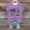 Purple, variant on Beige Casual Women's Tops Crew Neck Halloween Pumpkin Shirt, Spooky Season Tee, Fall Graphic Short Sleeve Tee L