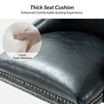 thumbnail image 2 of Vegan Leather Task Chair Swivel Home Office Chair Height Adjustable Mid-back Upholstered Nailhead Trim Bedroom Black, 2 of 7