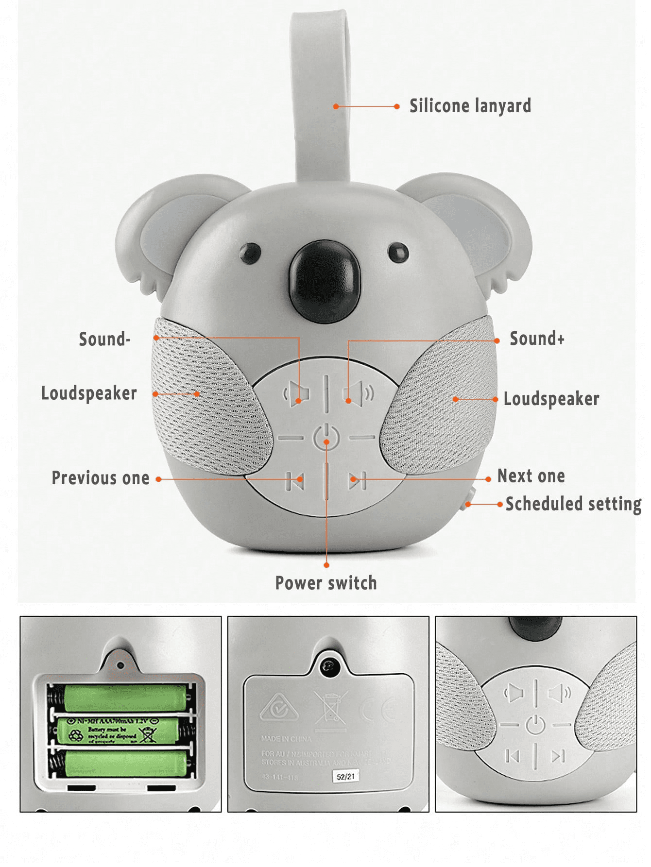 Go Portable Baby Soother Koala, White, Age 0+