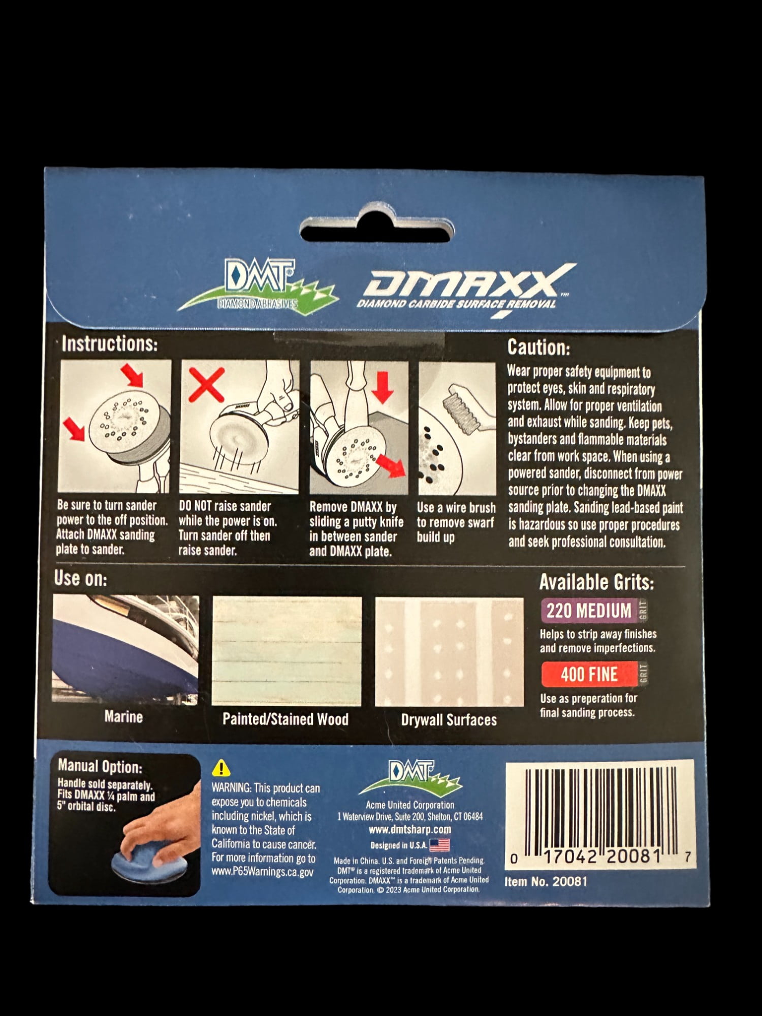 DMAXX 220 Grit Round Diamond and Steel Sandpaper Alternative – Professional Heavy Duty Surface Removal Pad – 6x Faster – lasts 5x Longer – Clog free – Fits 5” Standard Orbital Sanders