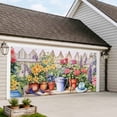 thumbnail image 4 of Colorful Spring Floral Garage Door Cover Banner 7 x 16 FT, Summer Flowers Botanical Garage Door Curtains Backdrop with Grommets for Indoor Outdoor Wall Party Porch Yard Decorations Background, 4 of 9