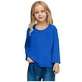 thumbnail image 5 of SuTry Three Piece Children Blouses Trendy Leisure Solid Color Long Sleeve Round Neck T-Shirt Soft Comfy Fabric Fall Base Tops(Blue#1,12 Months), 5 of 6
