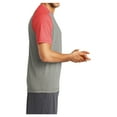 thumbnail image 3 of Mens Tri-Blend Wicking Polyester/Cotton/Rayon Raglan Tee True Red Heather/ Light Grey Heather Large, 3 of 8