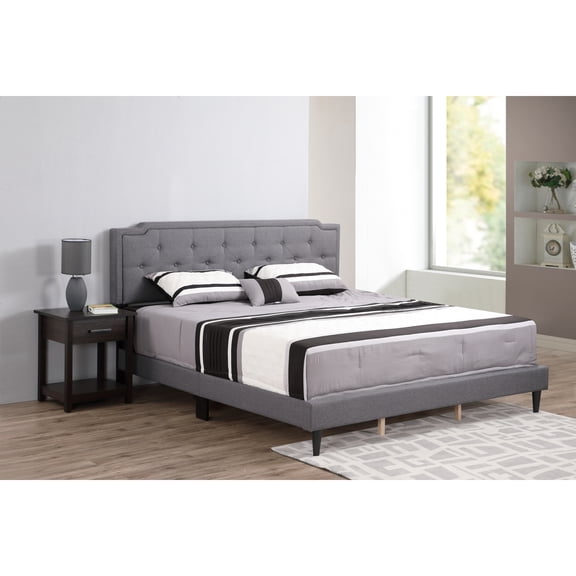 Glory Furniture Deb G1104-KB-UP King Bed - All in One Box , GRAY