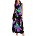 thumbnail image 3 of 1980s Neon Party Long Dress wom's fashion dresses clothes dresses ladies02 summer Dress, 3 of 7