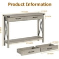 thumbnail image 2 of NEILA Console Table with 2 Storage Drawers, Entryway Table, Farmhouse Narrow Sofa Table with Storage Shelf, Accent Wood Table for Bedroom, Living Room, Hallway, Foyer, 43"L x 12"W x 30"H (Grey), 2 of 7