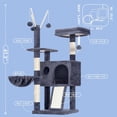 thumbnail image 2 of Cat Tree Tower, Scratching Posts with Removable Toys, Cozy Condo, Platform, Hammock, Sisal Scratch Board and Ball for Indoor Kittens, 2 of 16
