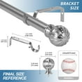 thumbnail image 2 of Urbanest 1" Adjustable Curtain Rod Set with Fluted Ball Finial Metal Window Drapery Rod, Modern Design, 2 of 6