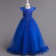 thumbnail image 2 of Miluxas Robe de Princesse pour Filles Robe Formelle pour Enfants Robe de Bal Concours Mariage Fête Robes pour Filles Bleu 9-10 Ans, 2 of 6