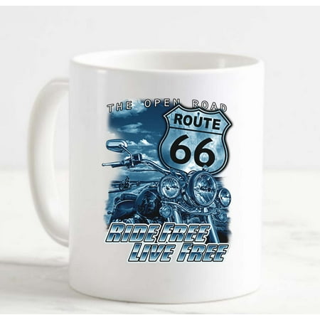 

Coffee Mug Route 66 Motorcycle Motorcycle White Coffee Mug Funny Gifts Cup