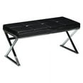 thumbnail image 3 of Silver Orchid  Costello White Chrome Faux Leather Steel Entryway Bench, 3 of 4