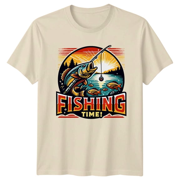 Fishing Time! Graphic Bass Fish Angler Men Women Outdoors T-Shirt All Size S-5XL