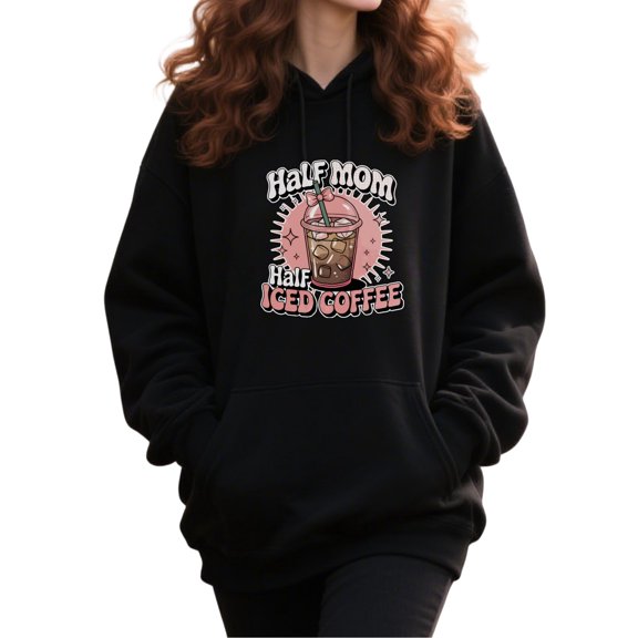 Modern Coffee Mom Quotes Hoodie for Men and Women, Unisex Pullover Hooded Sweatshirt, Comfortable Cotton Poly Blend, Mom Life Casual Outfit