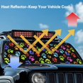 thumbnail image 3 of Uorisanigo Windshield Sun Shade Compatible with Rubicon Sahara TJ JK JKU 2 Door & 4 Door 16.14''x52.95" Folding Front Window Colorful Dog Paws Print Sun Shade Keep Vehicle Cool, 3 of 7