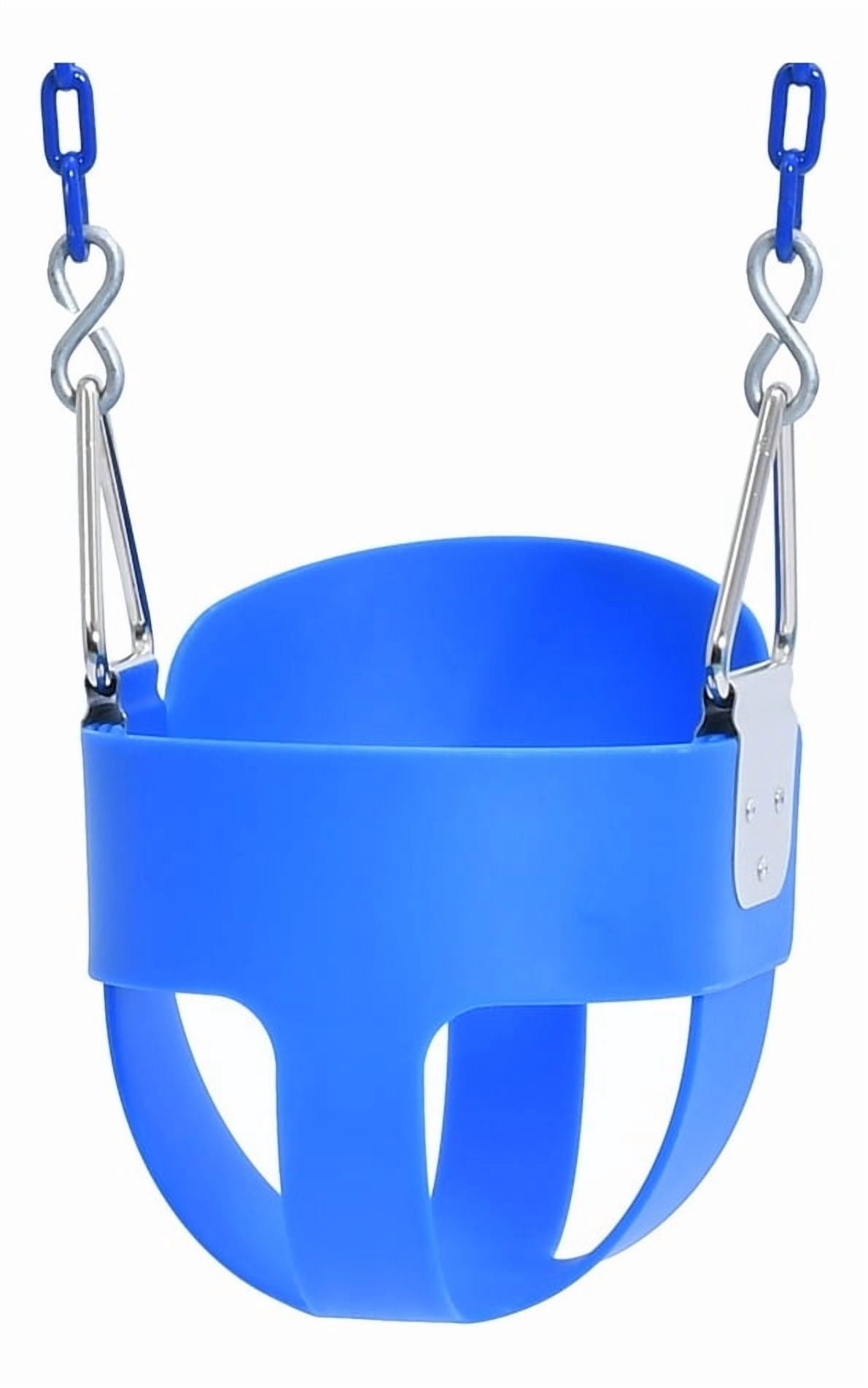 KINSPORY Toddler Swing Set, 59" Heavy-Duty Coated Iron Chains Baby Swing, High Back Full Bucket Infant Seat with Tree Straps, Backyard Outdoor Indoor