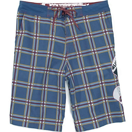 No Boundaries - Men's Plaid Skull Boardshorts