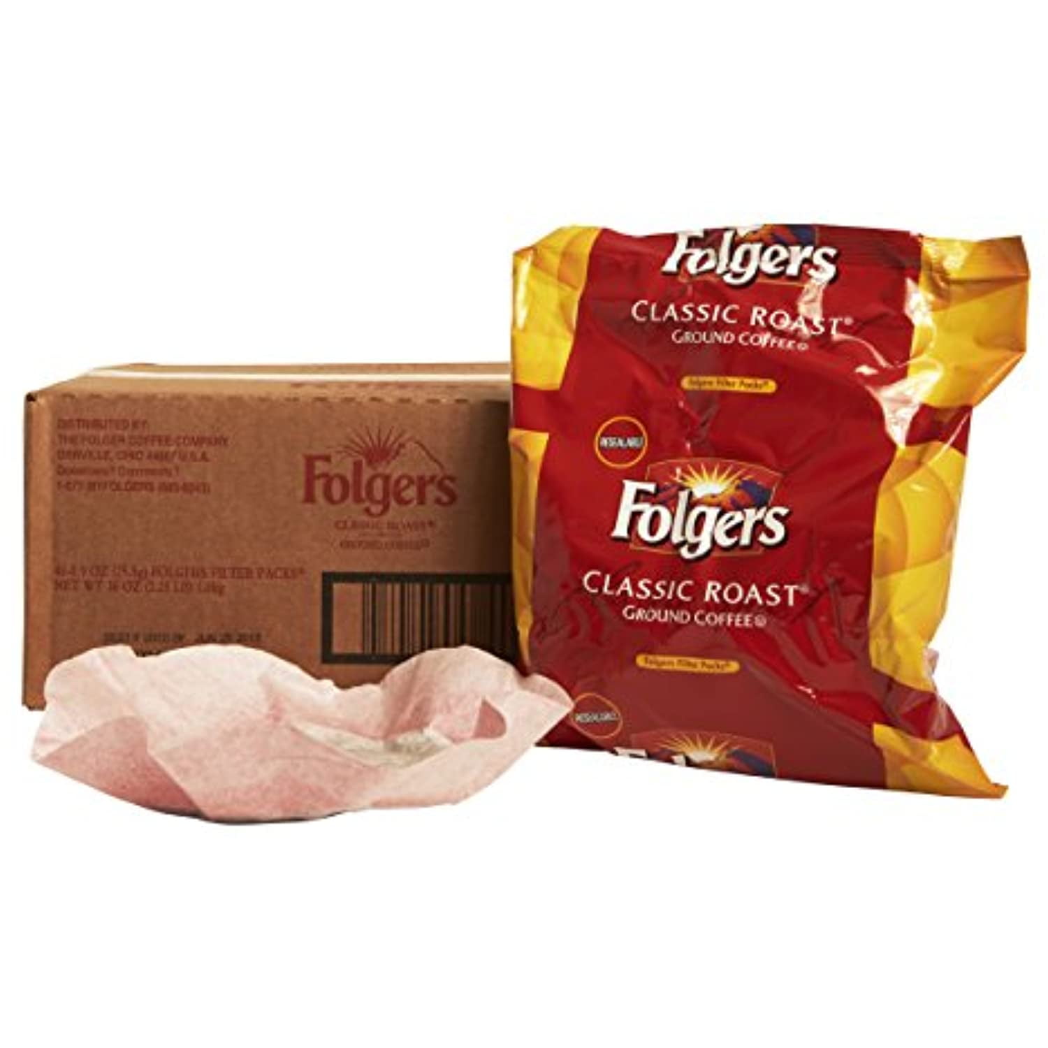 Folgers Classic Roast Medium Roast Ground Coffee, 40 .9 Ounce Filter Packs
