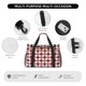 thumbnail image 4 of Balery Red and black argyle Bolsa de Gimnasio para Mujeres, Bolsa de Viaje con Bolsillo Húmedo, Bolsa de Fin de Semana para Mujeres, Bolsa de Viaje Resistente al Agua, 4 of 7