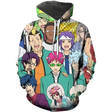 The Disastrous Life of Saiki K Cosplay Sweatshirt Anime Hoodie for Men Women Small
