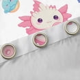 thumbnail image 4 of Homewish Cartoon Axolotl Curtains Pack of 2 (42x84 Each) for Kids Girls, Kawaii Ice Cream Donut Curtains Blackout, Cute Animal Wildlife Bedroom Curtains, White Room Decor, 4 of 6