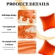 thumbnail image 3 of Paquete de 2 fundas de almohada decorativas de terciopelo con pompones, suaves y lisas, cuadradas, para decoración de cojines, color naranja, 20 x 20 pulgadas, 3 of 6