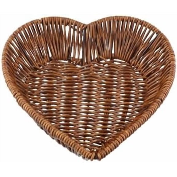 1PCS Heart Shaped Rattan Basket,Small Woven Storage Basket Home Decorations, Valentine's Day Gifts for Loved One