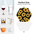 thumbnail image 6 of Honeii Sunflower 6 print Leather Coaster Set of 4, ideal for safeguarding your furniture from drinks spills and effortless cleanup-Hexagon, 6 of 6