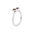 thumbnail image 4 of Gem & Harmony Garnet Double Heart Ring 1/2 Carat (Ctw) in Sterling Silver for Women, 4 of 5