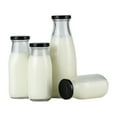 thumbnail image 3 of ACDANC 4Pcs Glass Milk Bottles with Caps Milk Containers Glass Milk Jugs 200ml, 3 of 7