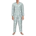 thumbnail image 3 of Naloa White Swan Men’s Pajamas Set - Long Sleeve Button Down Sleep Shirt and Pajama Bottoms Sleepwear Set-X-Large, 3 of 7